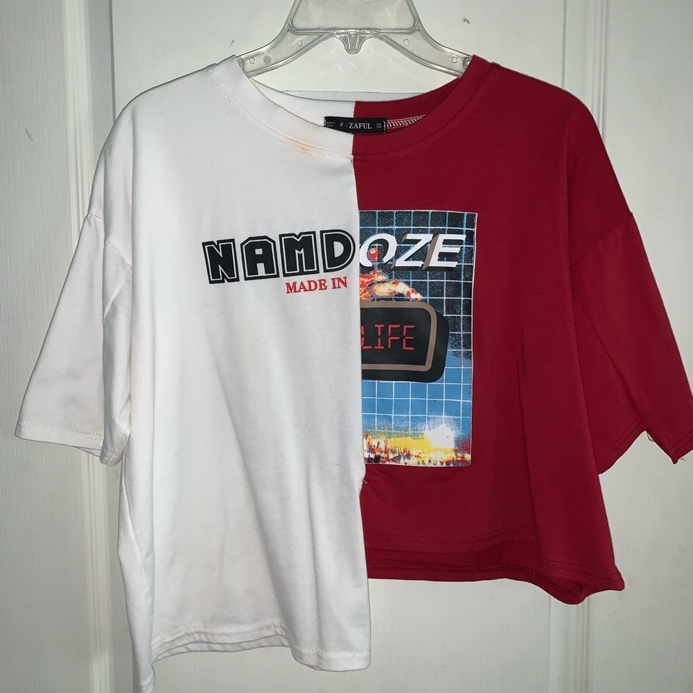 Funky split tshirt 23 ZAFUL